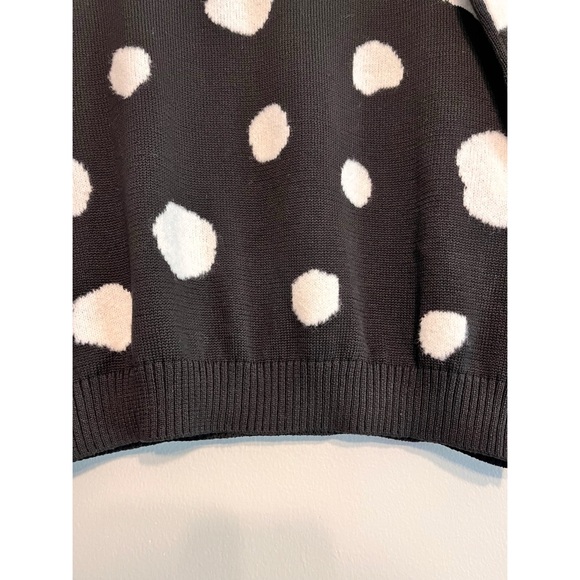 Bela NYC Black White Polka Dot Merino Wool Blend Sweater Size Small - Picture 8 of 15